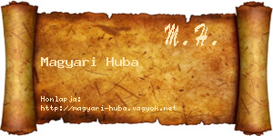 Magyari Huba névjegykártya